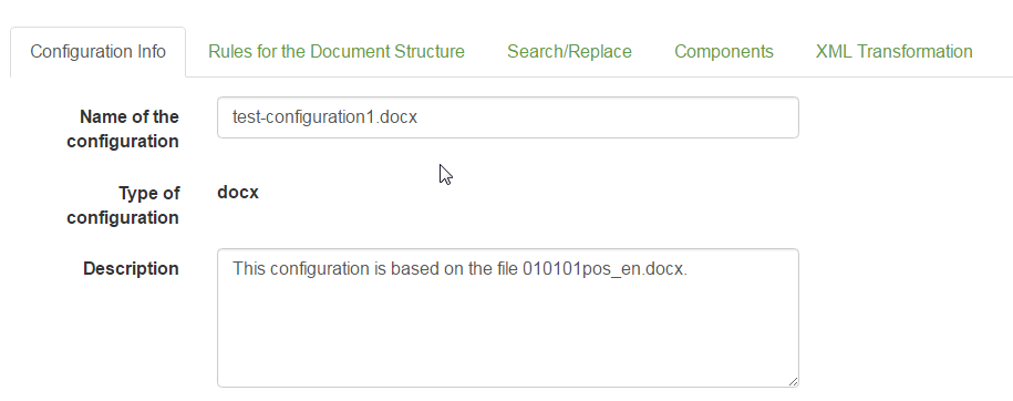 Changing the configuration name into test-configuration1.docx