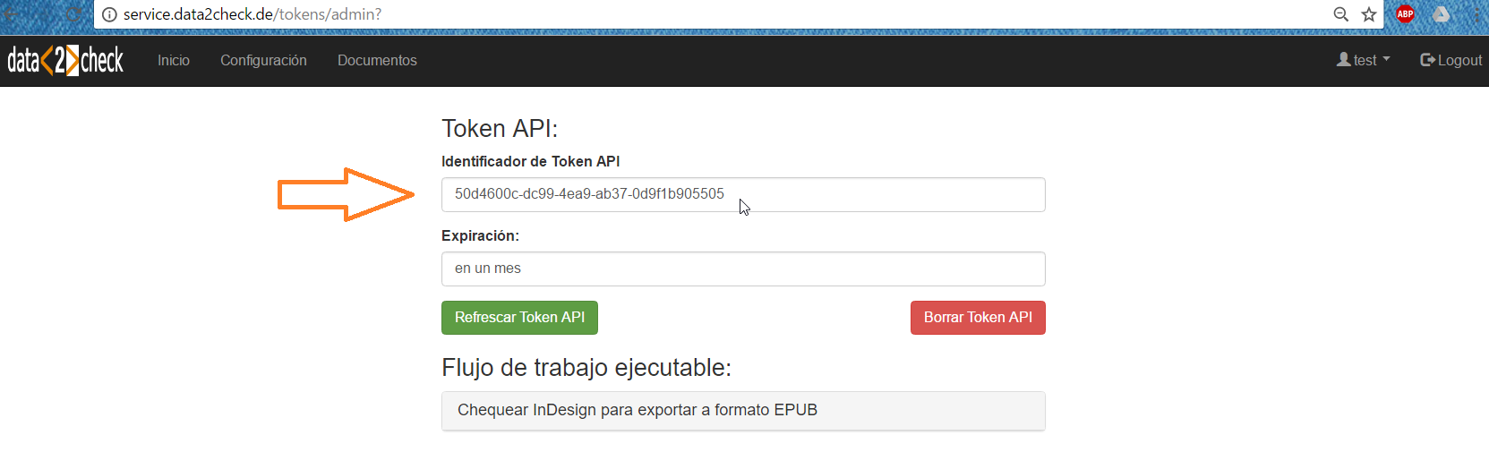 Token API activo